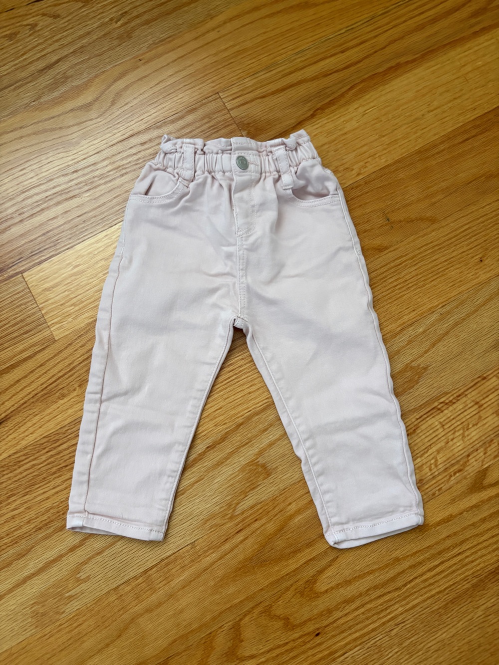 Zara Kids Pale Pink Elastic Waist Jeans